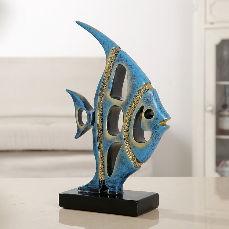 Cá xanh đính đá - Tượng Bếp - Búp Bê Trang Trí